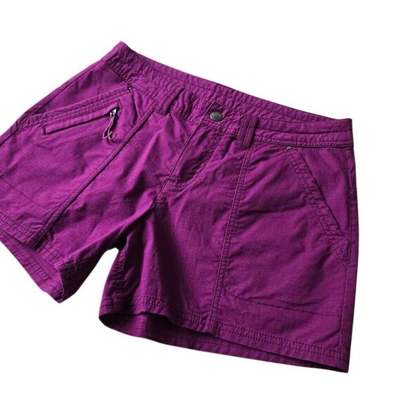 Title Nine Plum Shorts Womens 6‎ Purple Side Zip Pockets Stretch Outdoors - Picture 2 of 7